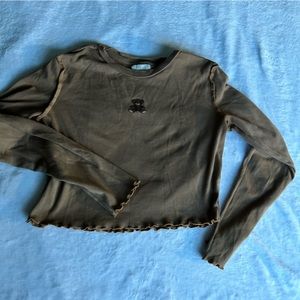 brown bear cropped long sleeve